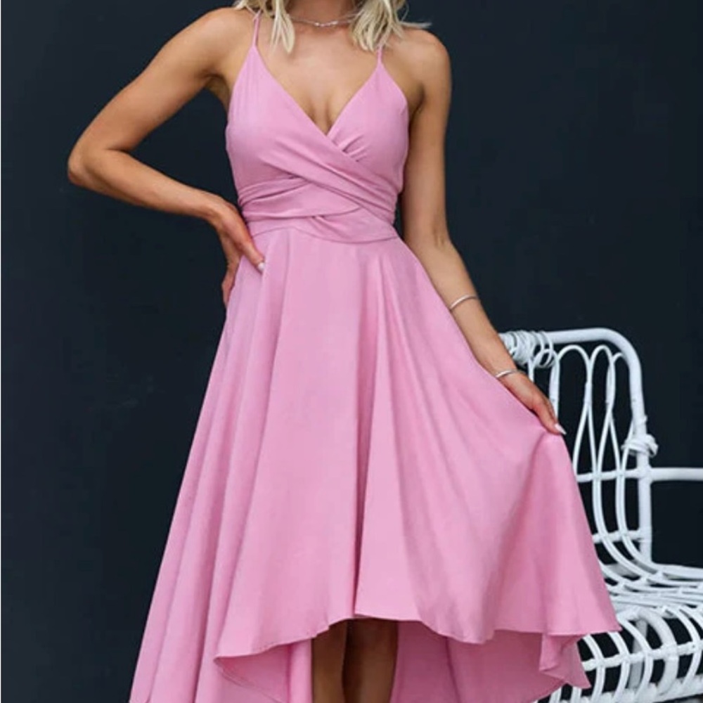 Elegant Pink Sleeveless Dress
